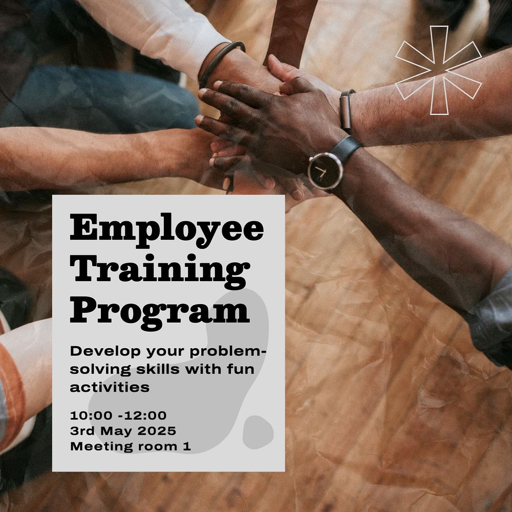 Training program Instagram post template, editable text