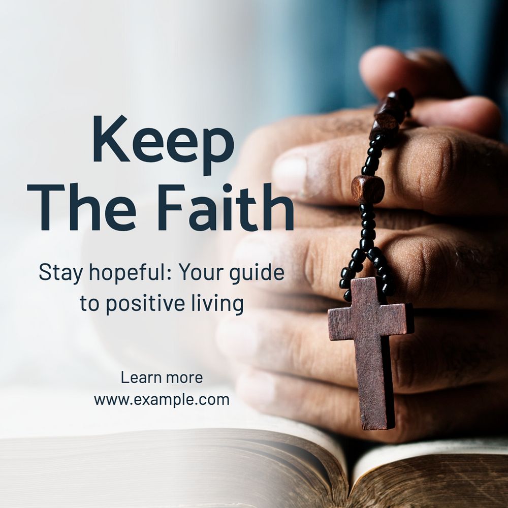 Faith Instagram post template, editable text