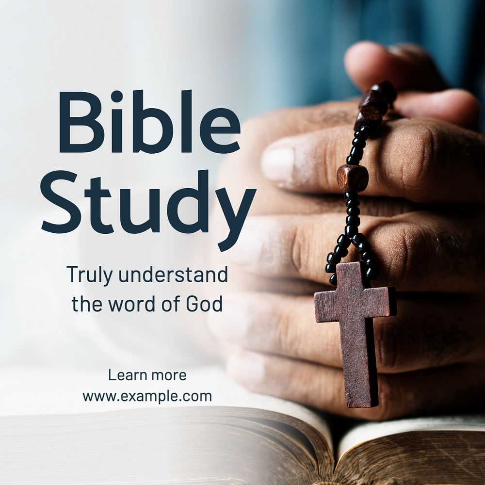 Bible study Instagram post template, editable text