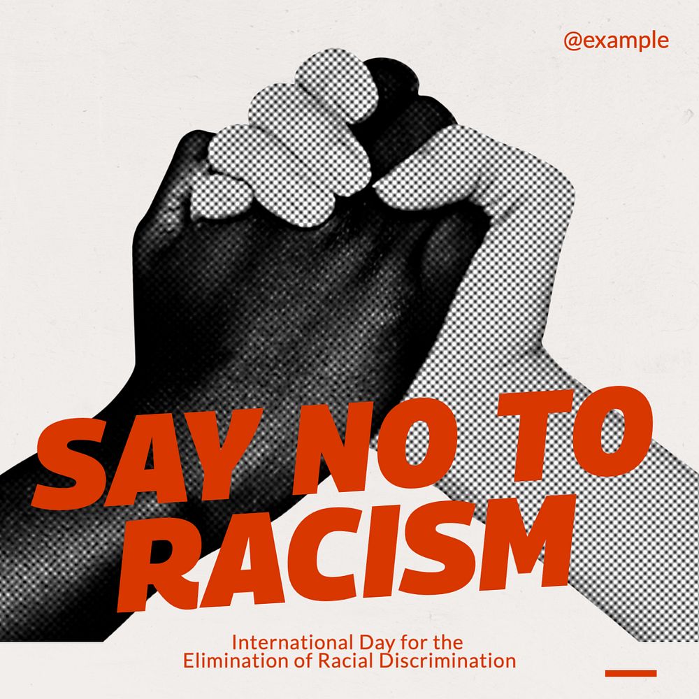 Racism Instagram post template, editable text