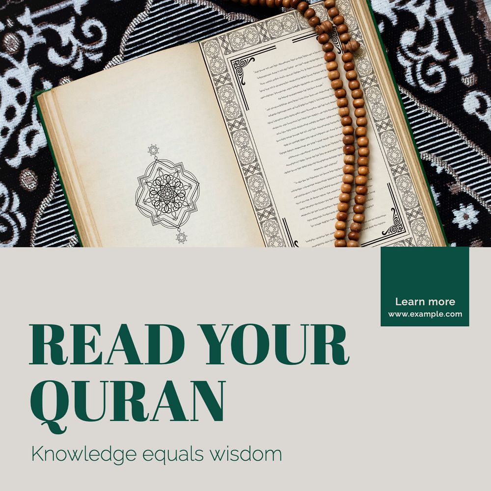 Quran Instagram post template, editable text