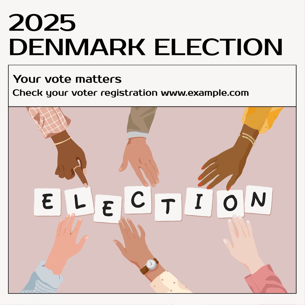 Denmark election Instagram post template, editable text