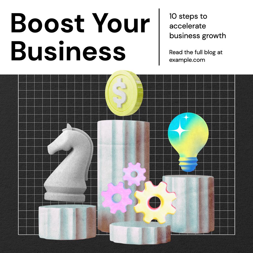 Boost business Instagram post template, editable text