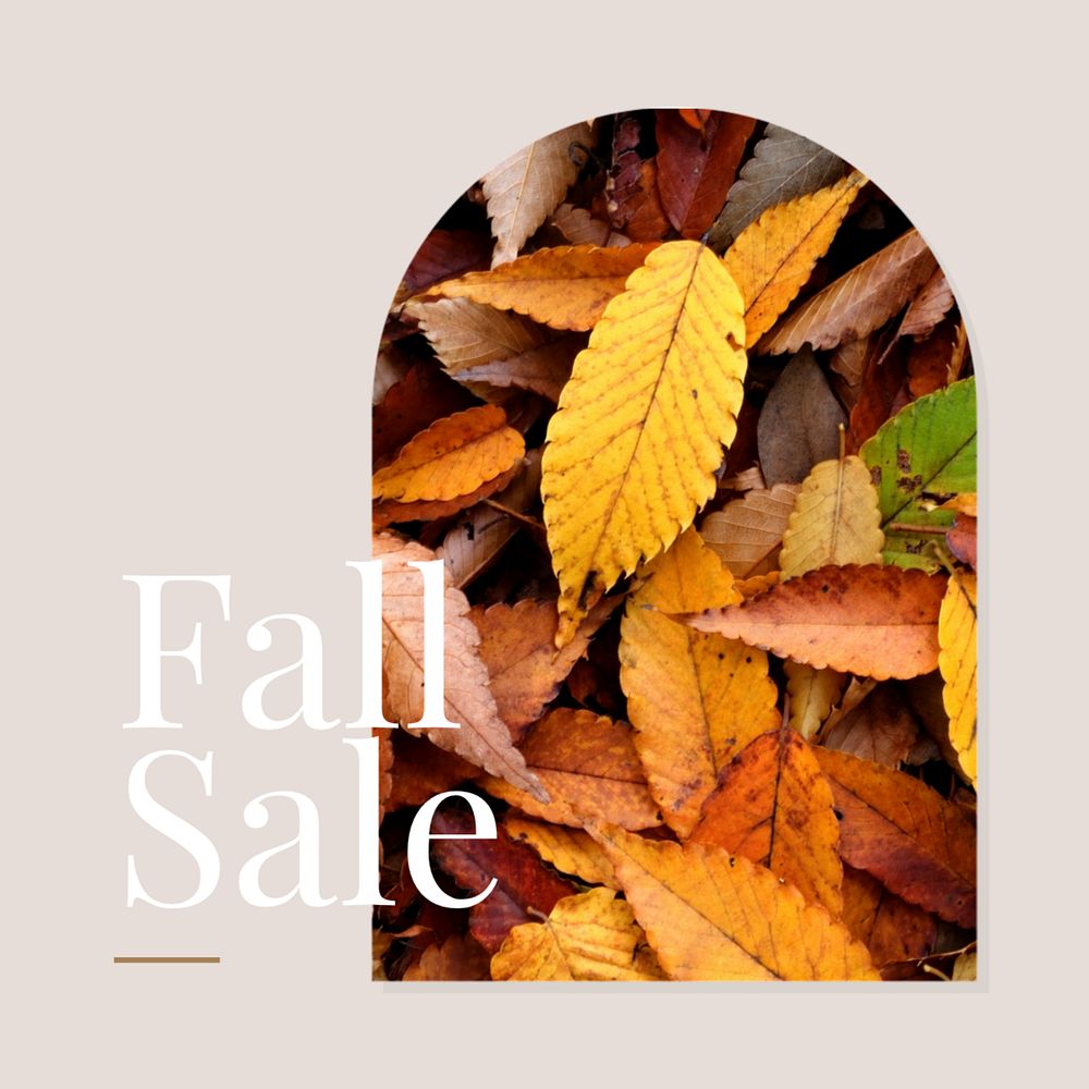 Fall sale Instagram post template, editable text