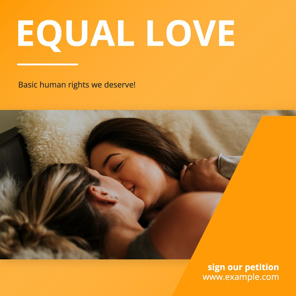 Equal love Instagram post template, editable text