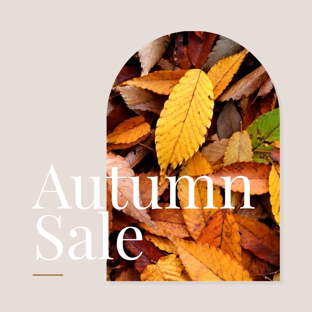 Autumn sale Instagram post template, editable text