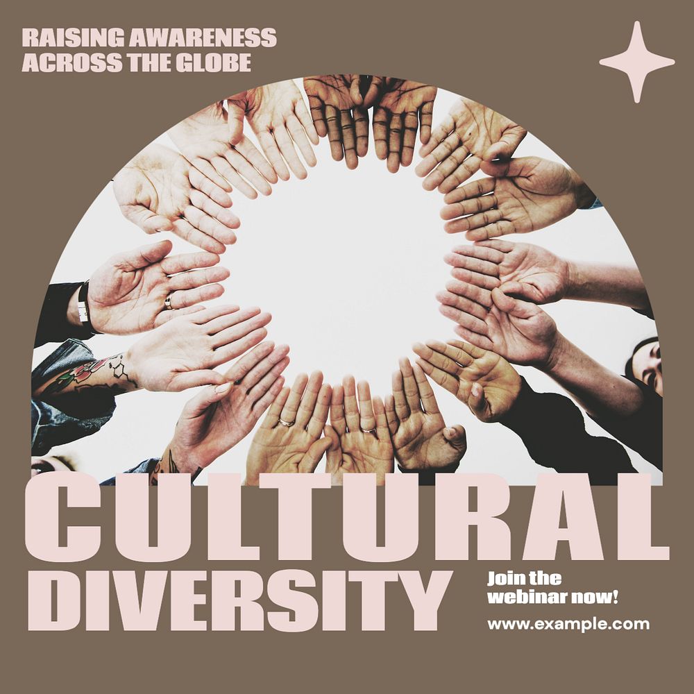 Cultural diversity Instagram post template, editable text