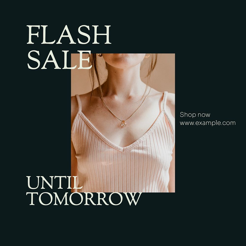 Flash sale Instagram post template, editable text