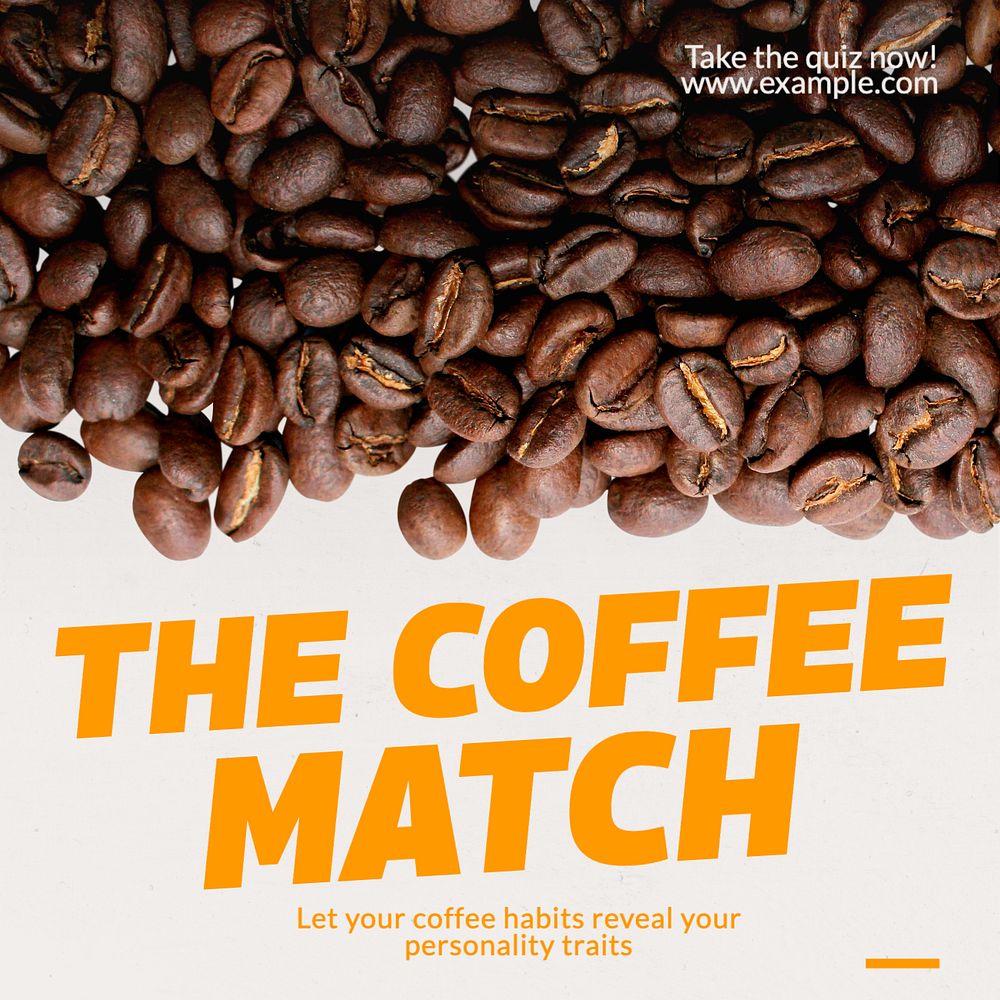 The coffee match Instagram post template, editable text