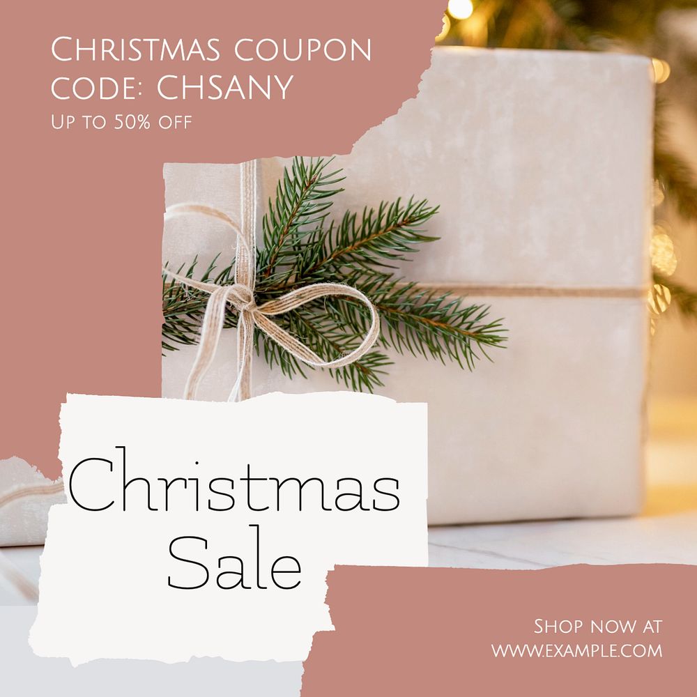 Christmas sale Instagram post template, editable text