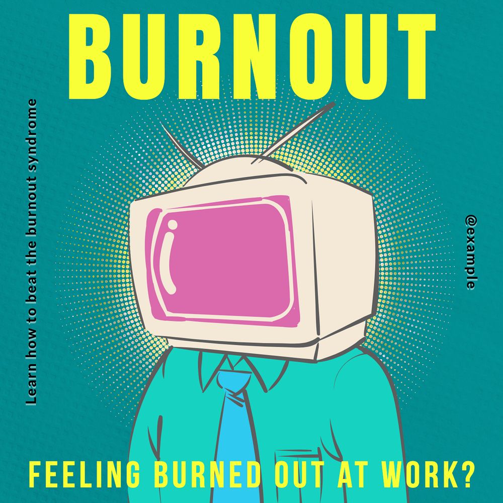 Burnout & stress Instagram post template, editable text