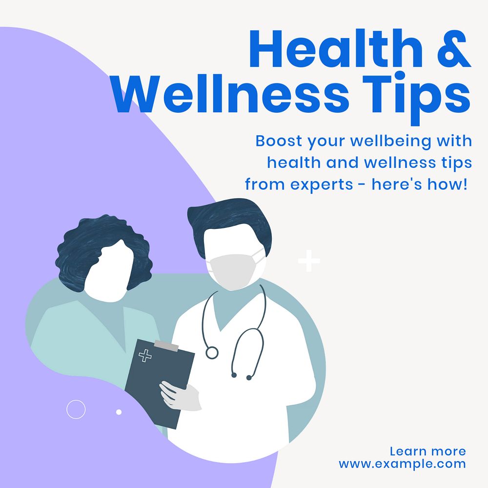 Health and wellness Instagram post template, editable text