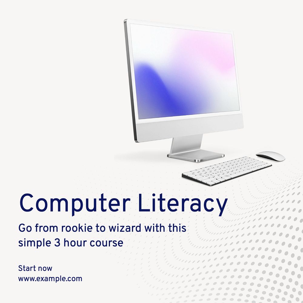 Computer literacy Instagram post template, editable text