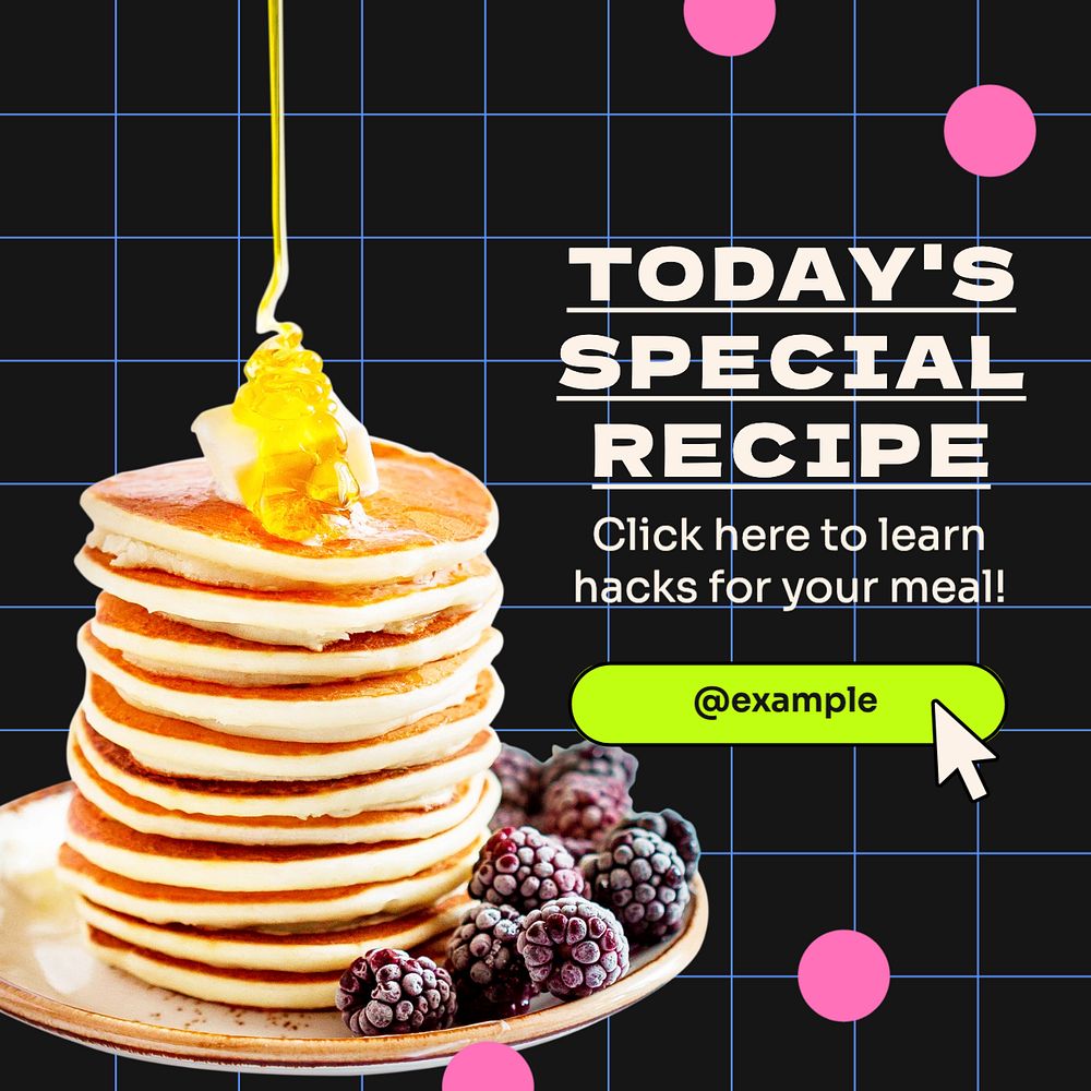 Today's special recipe Instagram post template, editable text