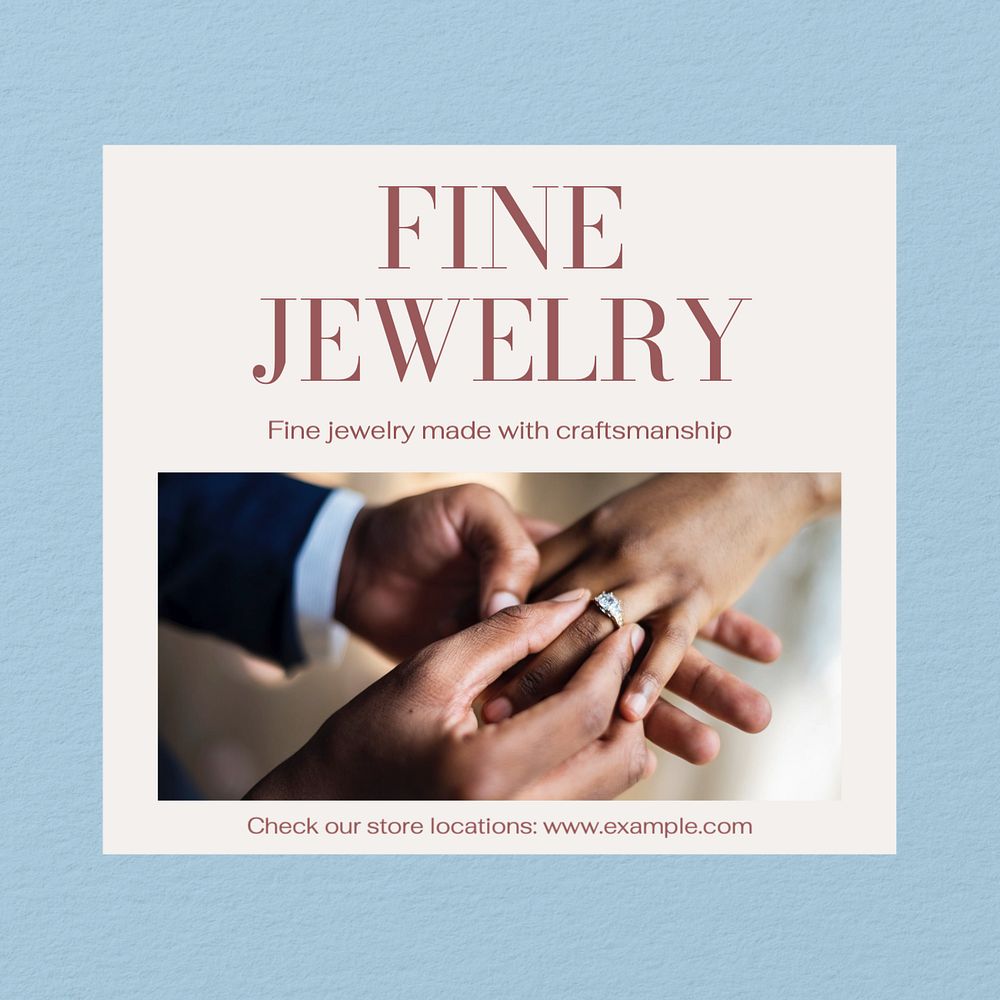 Fine jewelry Instagram post template, editable text