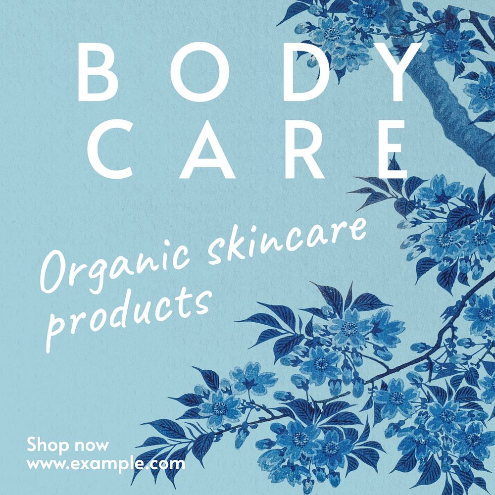 Body care Instagram post template, editable text