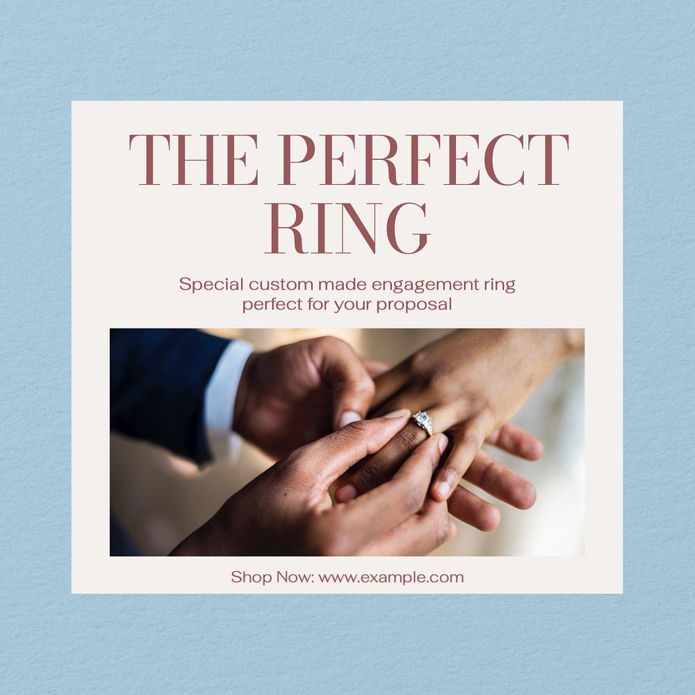 The perfect ring Instagram post template, editable text