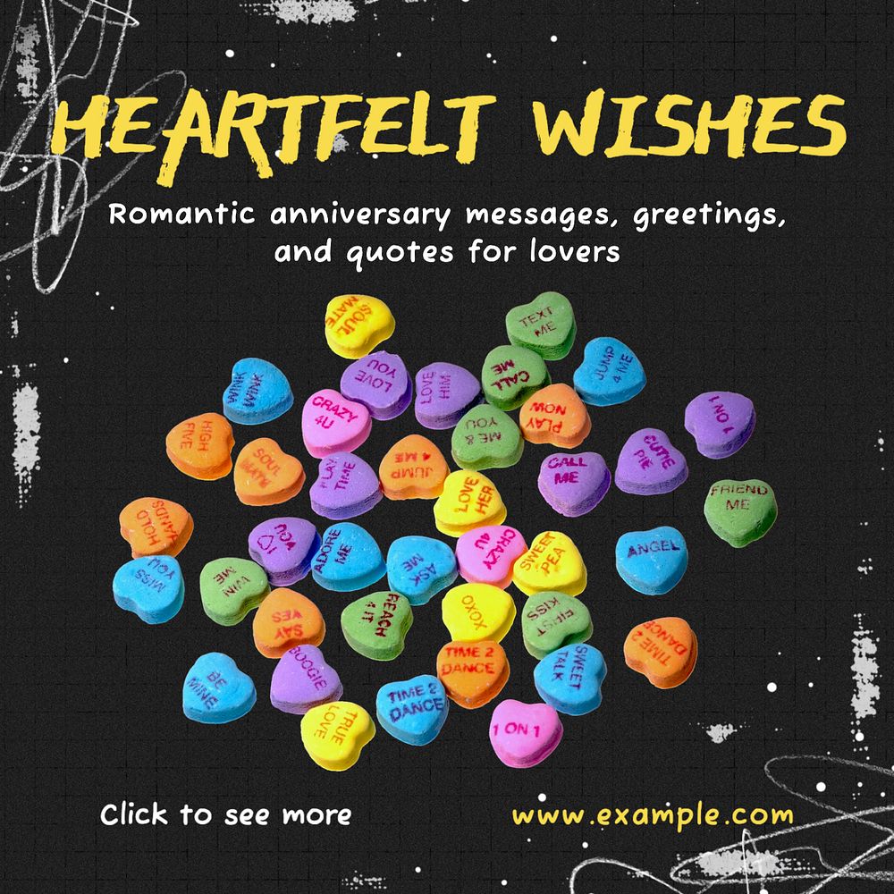 Anniversary wishes Instagram post template, editable text