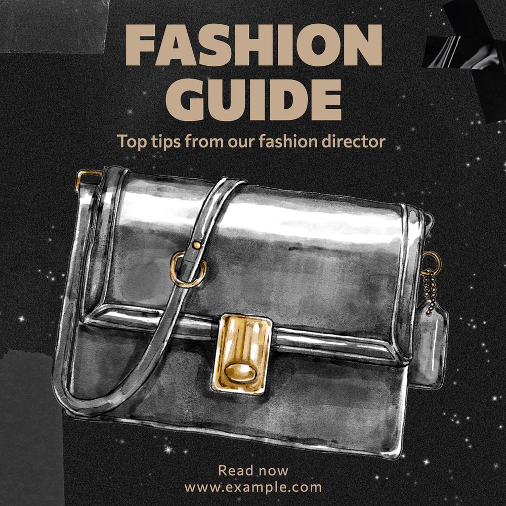 Fashion guide Instagram post template, editable text