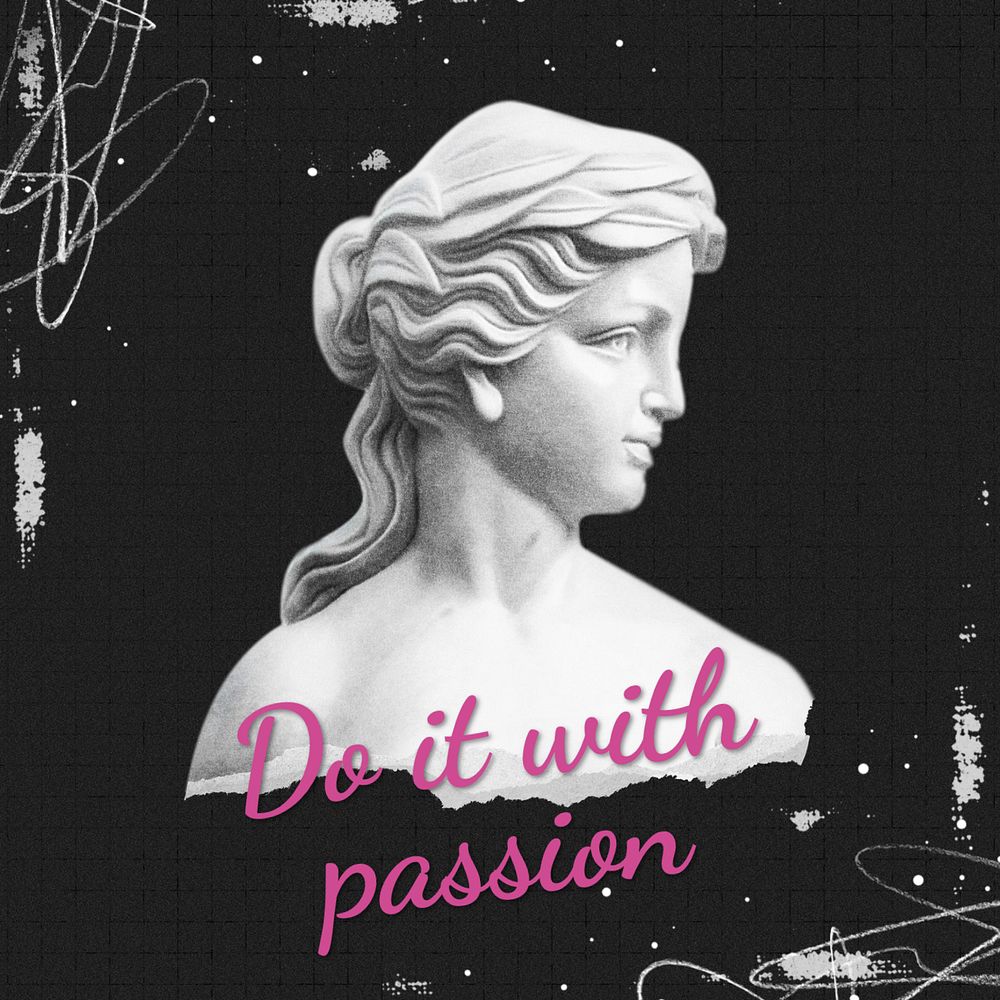 Do it with passion Instagram post template, editable text