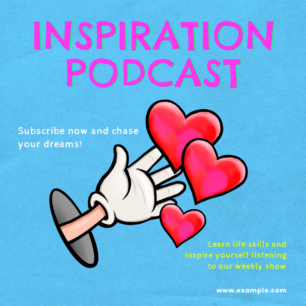 Inspiration podcast Instagram post template, editable text