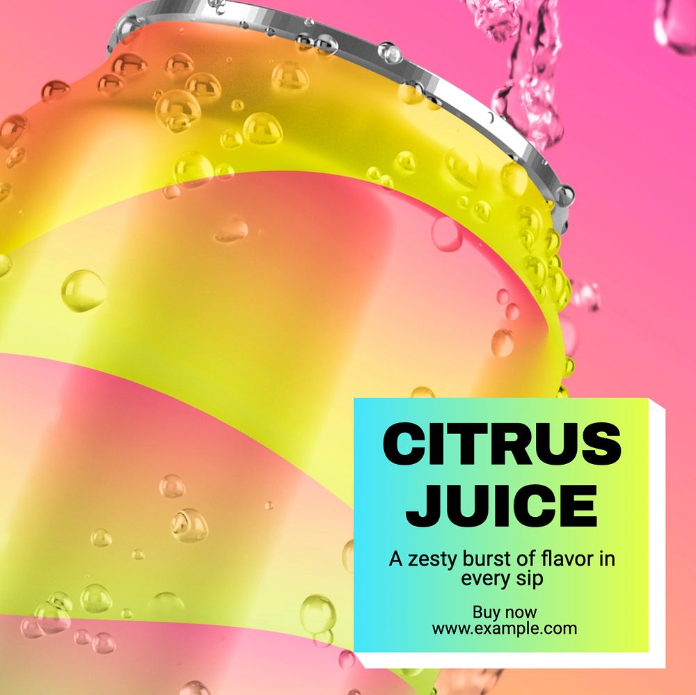 Citrus juice Instagram post template, editable text