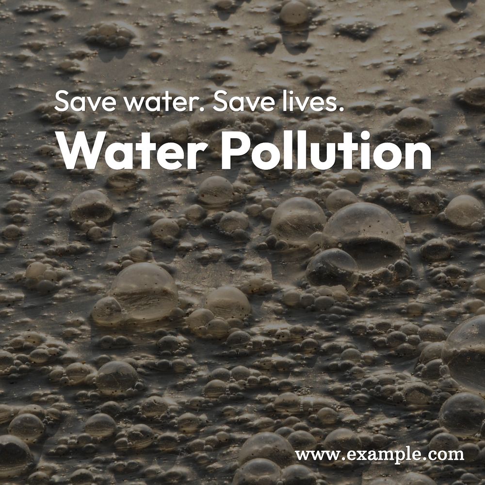 Water pollution Instagram post template, editable text