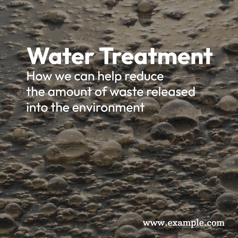 Water treatment Instagram post template, editable text