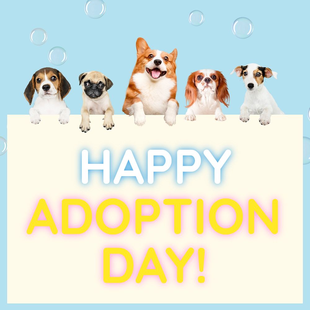 Happy Adoption Day Instagram post template, editable text