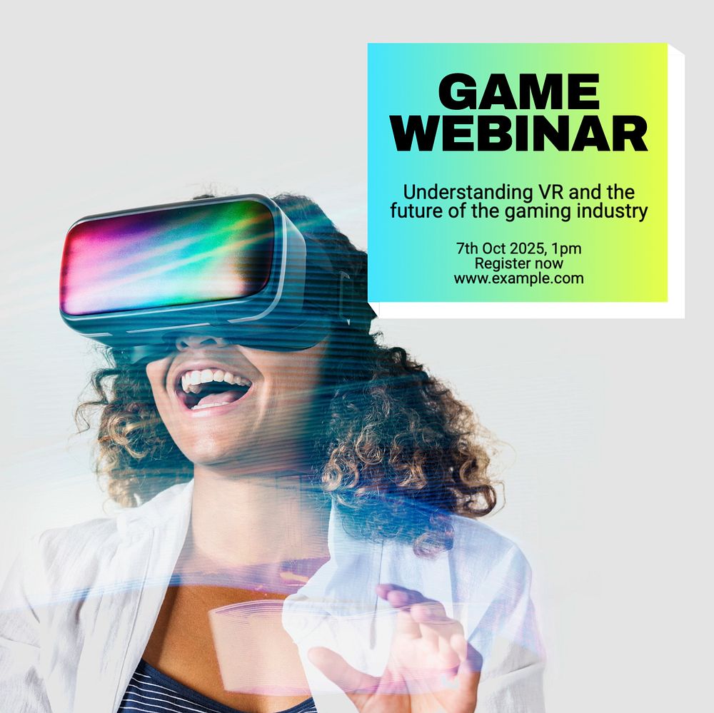 Game webinar Instagram post template, editable text