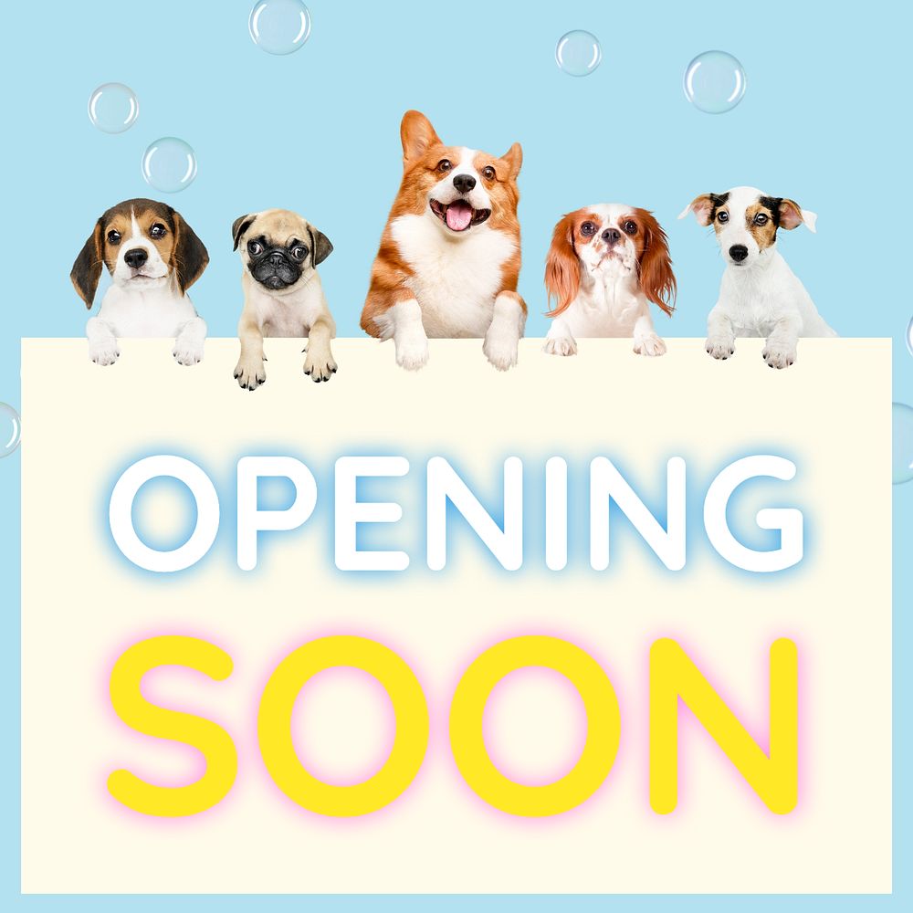 Opening soon Instagram post template, editable text