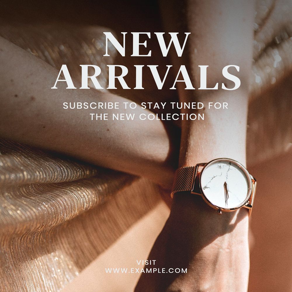 New arrivals Instagram post template, editable text