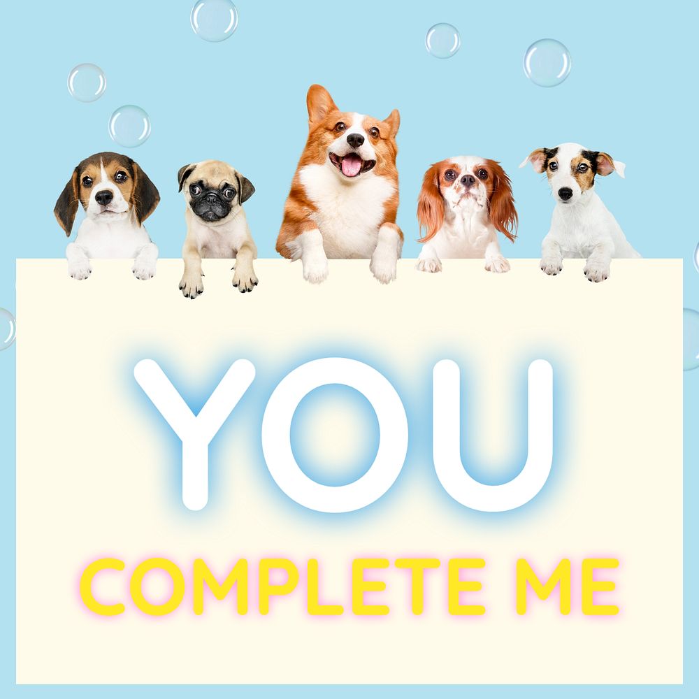 You complete me Instagram post template, editable text