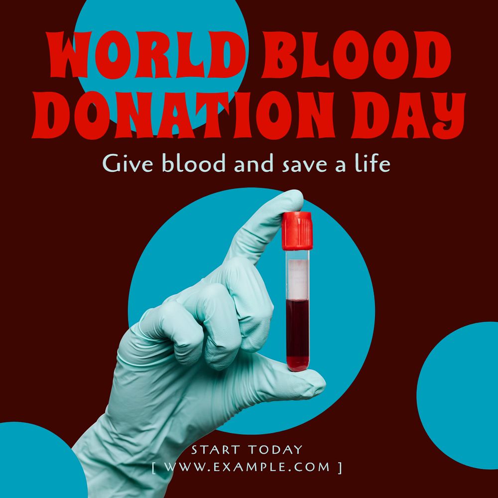 Blood donation Instagram post template, editable text