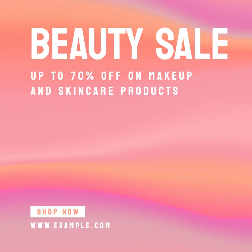 Beauty sale Instagram post template, editable text