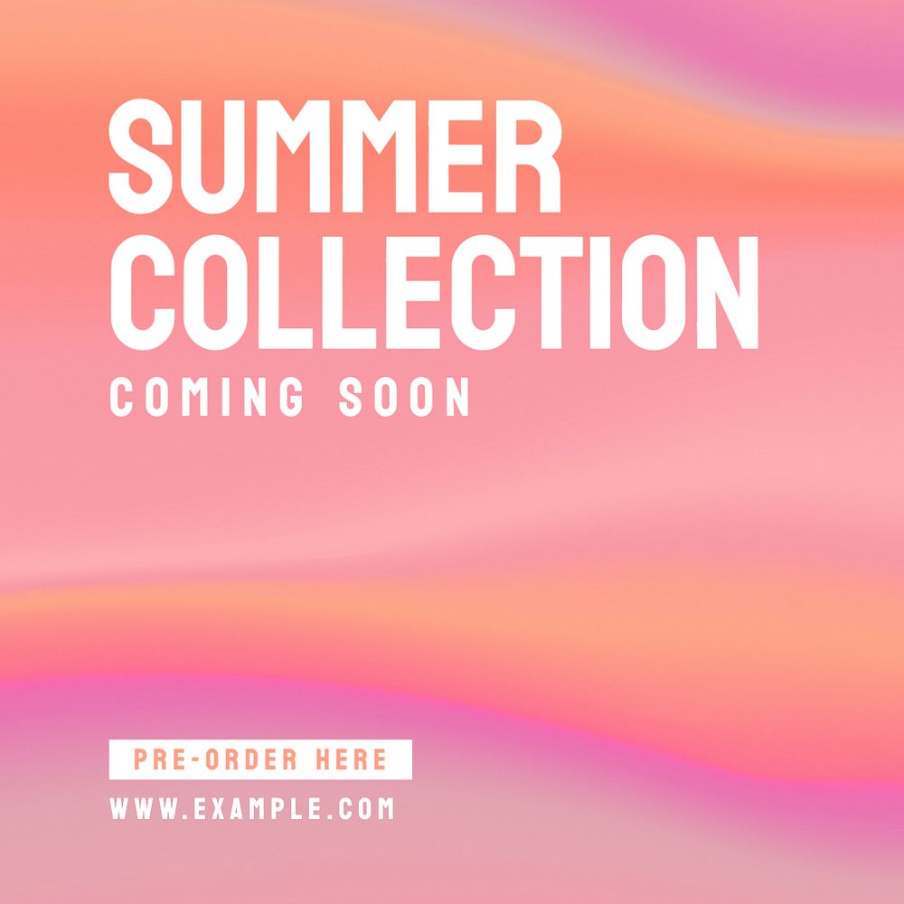 Summer collection Instagram post template, editable text