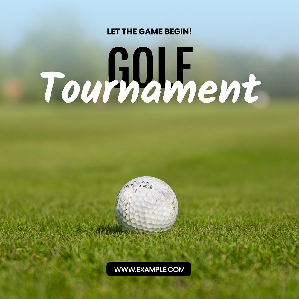 Golf tournament Instagram post template, editable text