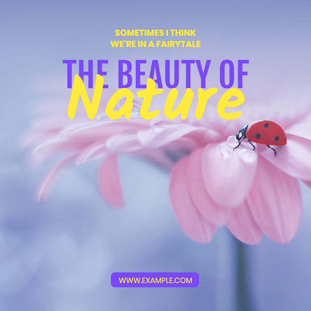 Nature book Instagram post template, editable text