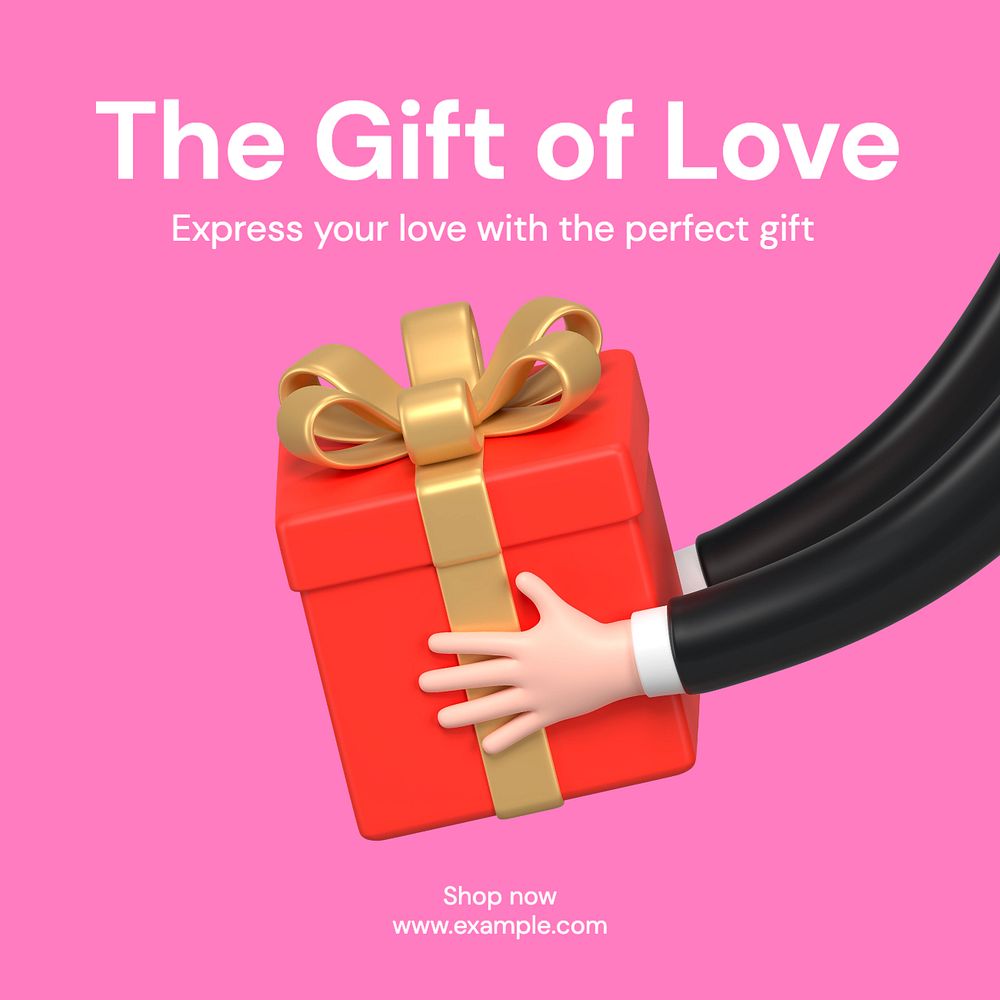 Gift of love Instagram post template, editable text