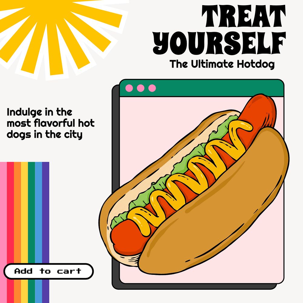 Treat yourself Instagram post template, editable text