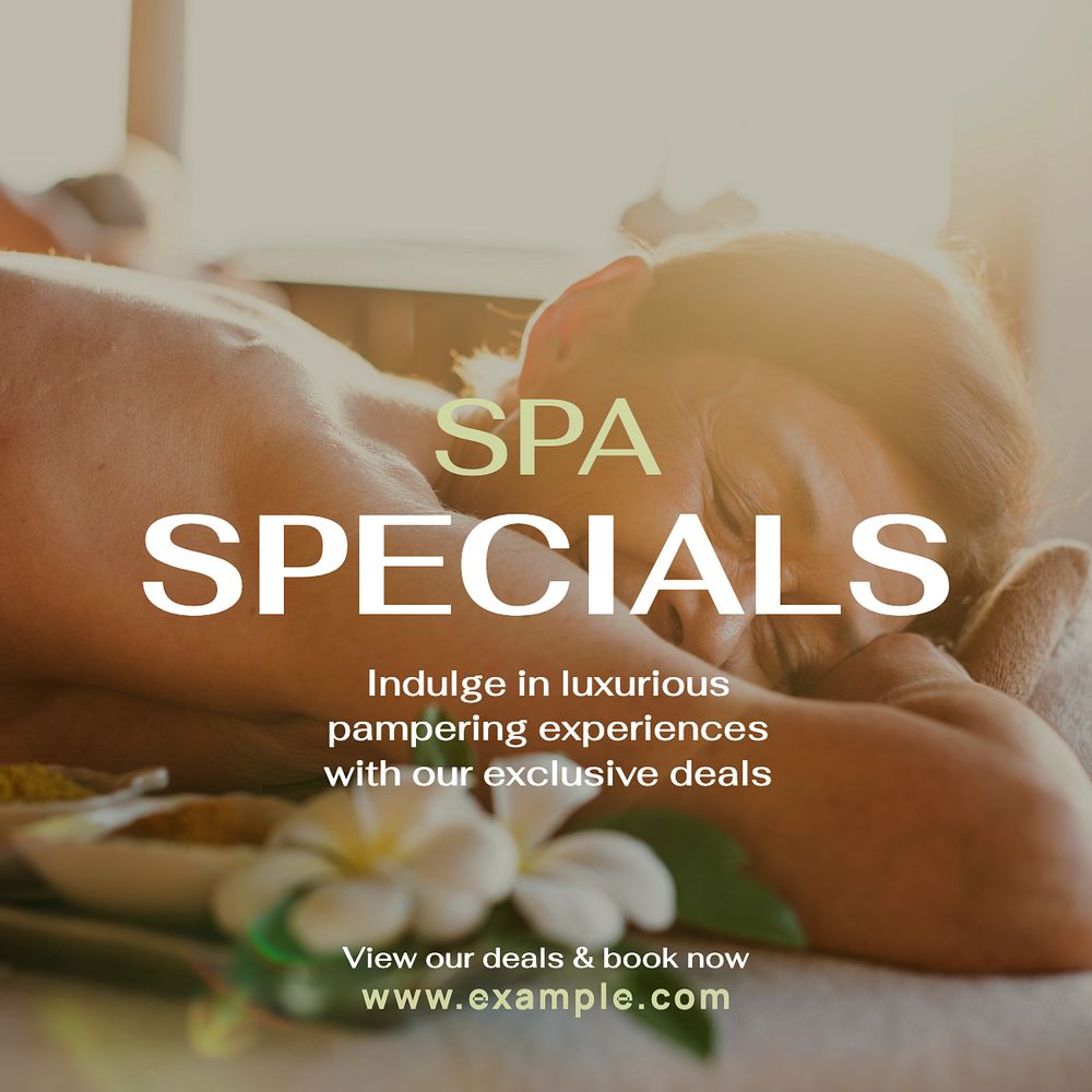 Spa deals Instagram post template, editable text