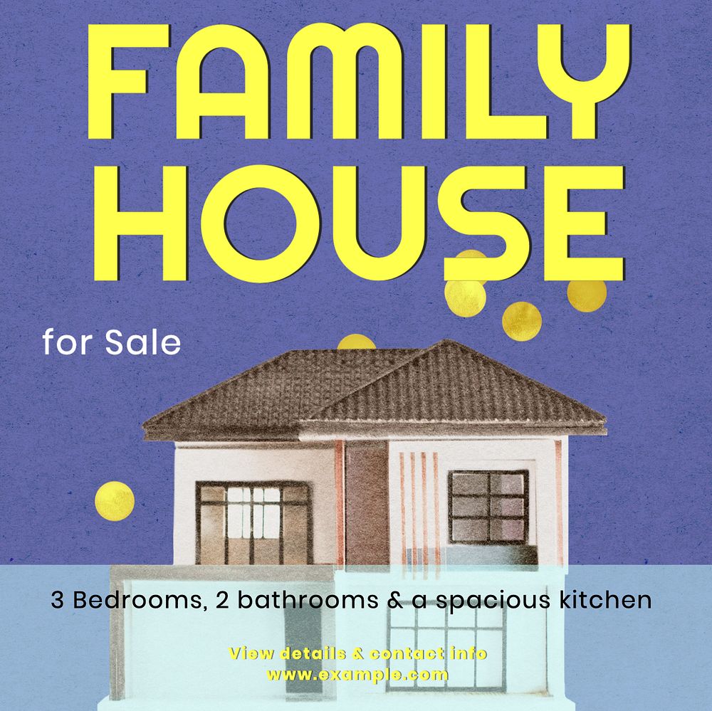 Family house sale Instagram post template, editable text