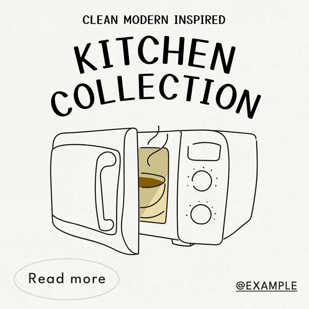 Kitchen Instagram post template, editable text