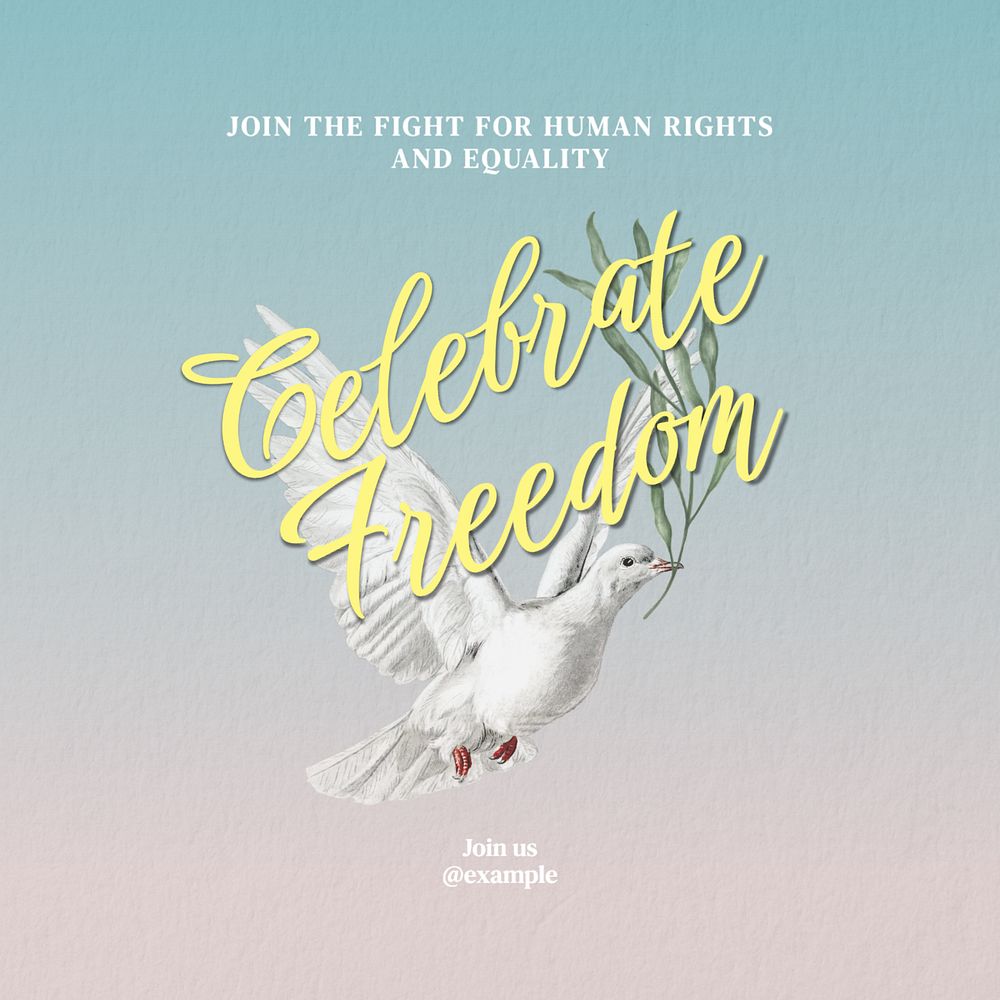 Celebrate freedom Instagram post template, editable text