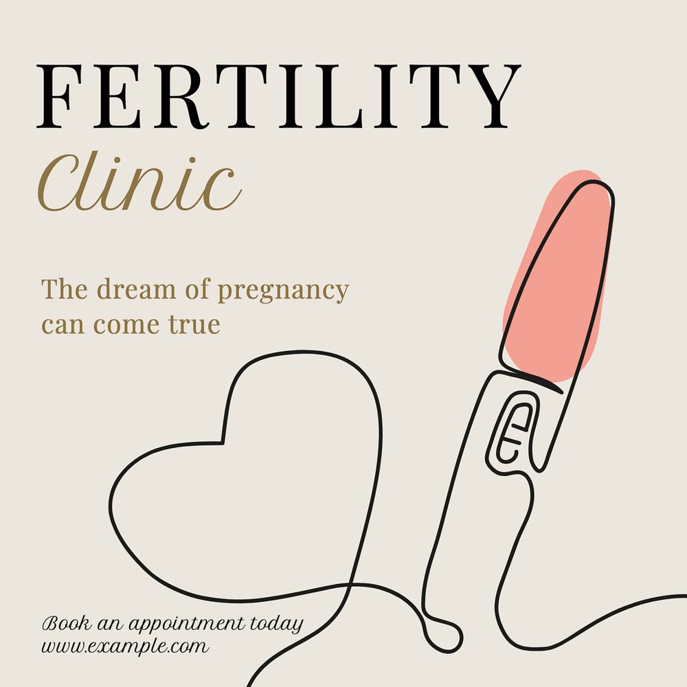 Fertility clinic Instagram post template, editable text