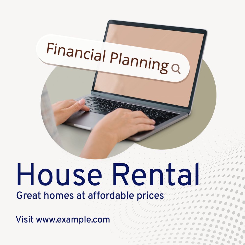 House rental Instagram post template, editable text