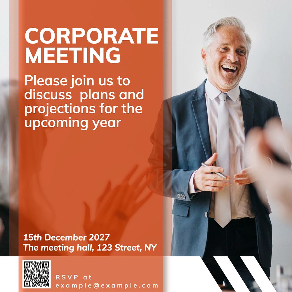 Corporate meeting  Instagram post template, editable text