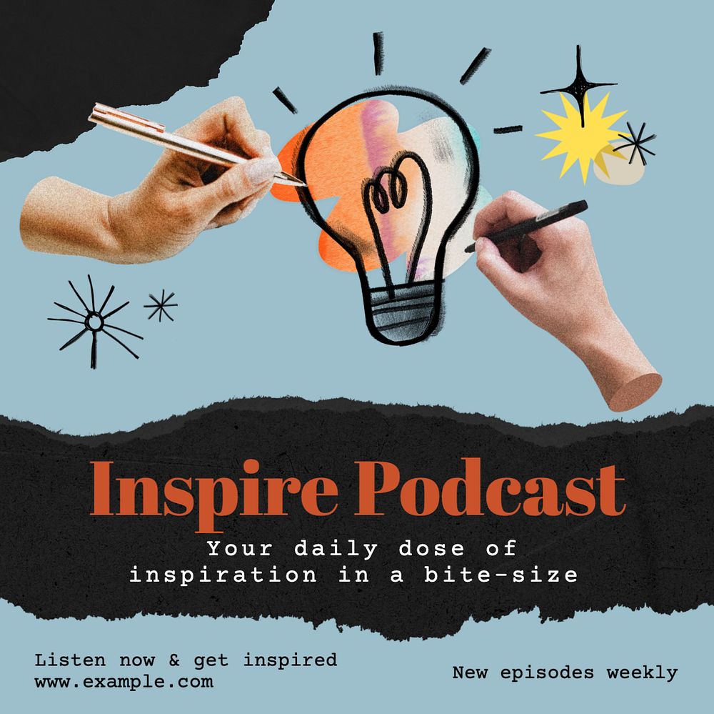 Inspire podcast Instagram post template