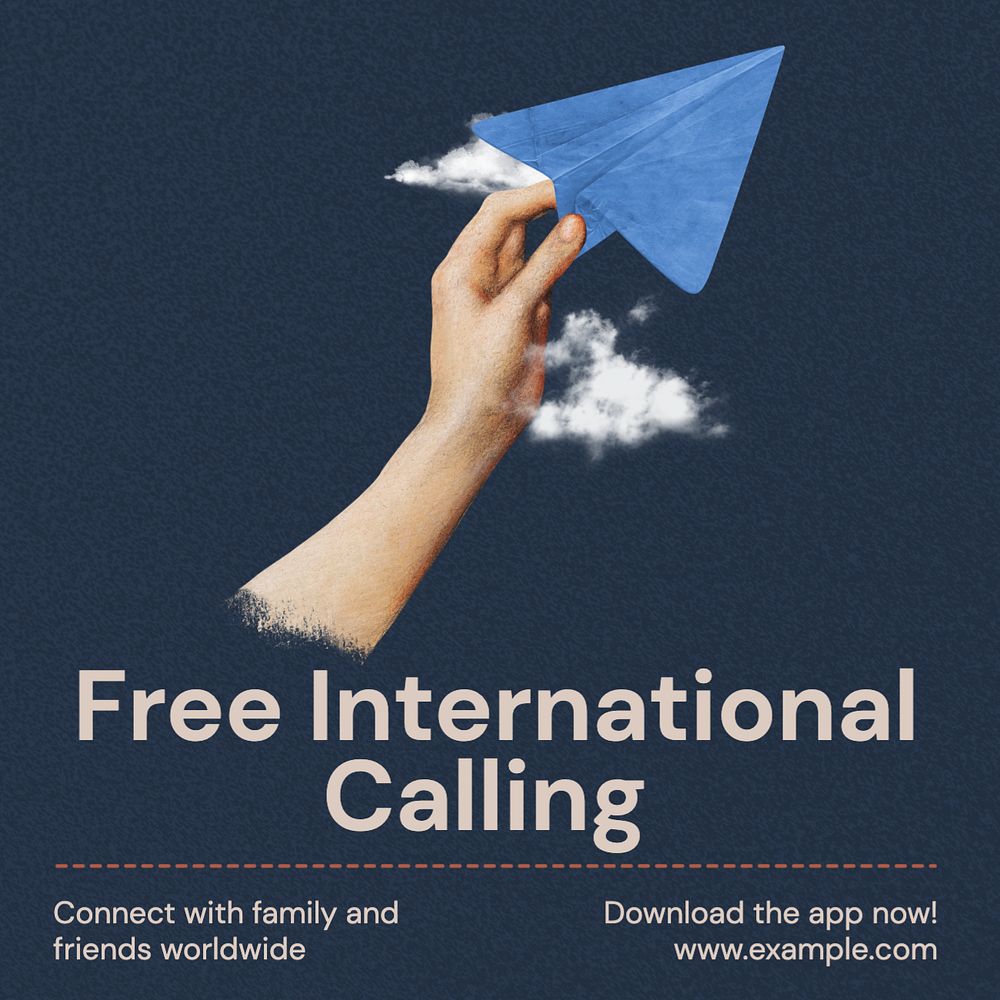 International calling Instagram post template, editable text