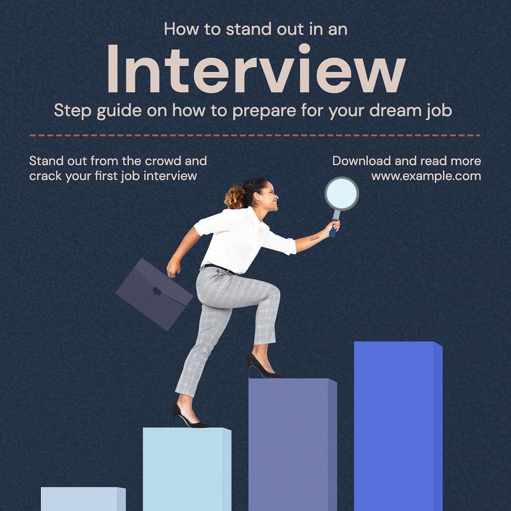 Interview Instagram post template, editable text